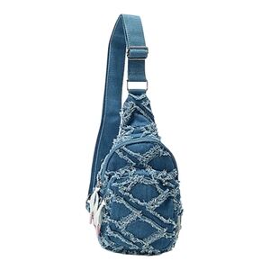 Wildfox Blue Denim Fringe Sling Bag NWT $68
